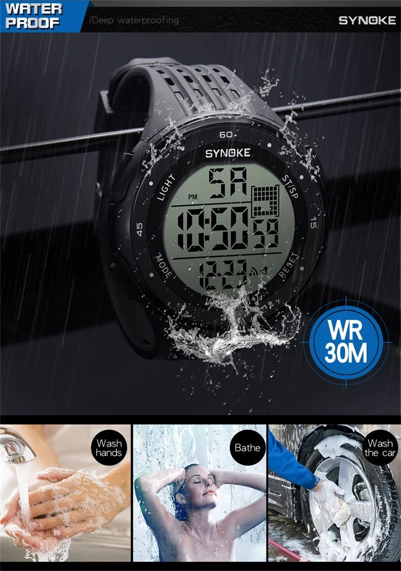 Sports Digital Watches/LED Display/Water Resistant