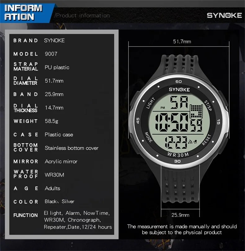 Sports Digital Watches/LED Display/Water Resistant