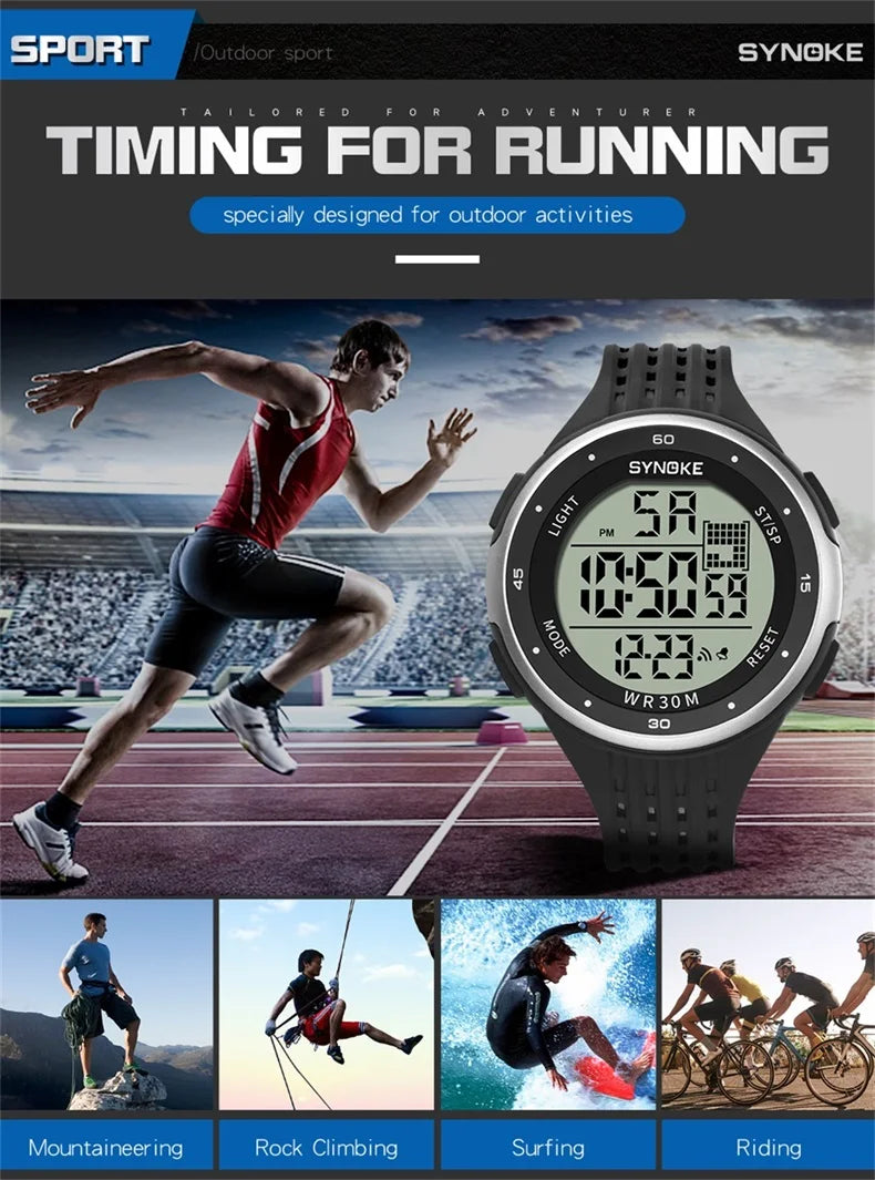 Sports Digital Watches/LED Display/Water Resistant