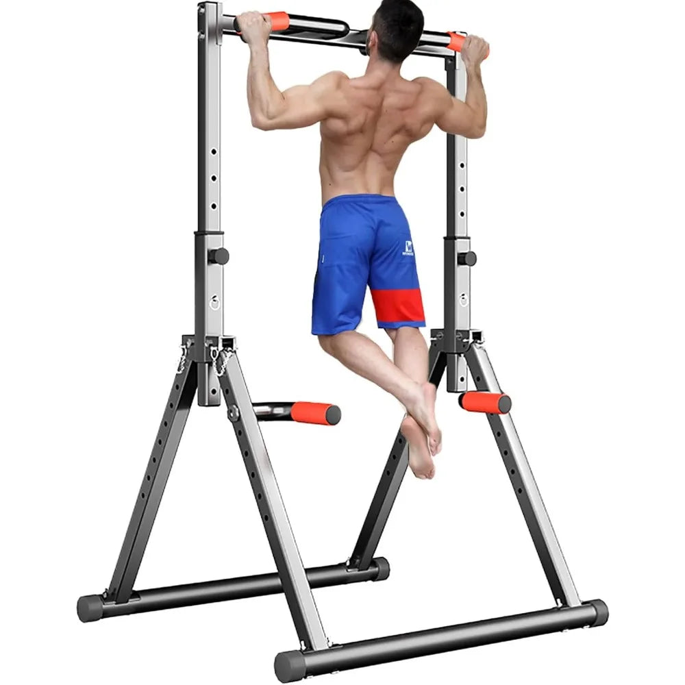 Foldable Power Tower Dip Station/Pull Up Bar Station