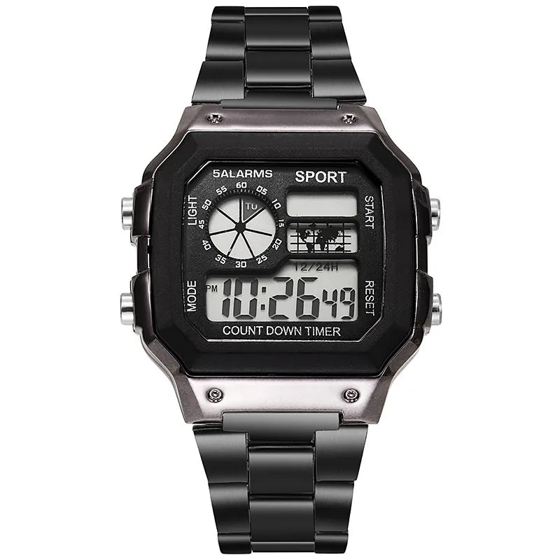 Digital Watch/Stainless Steel Strap/ Waterproof/Led