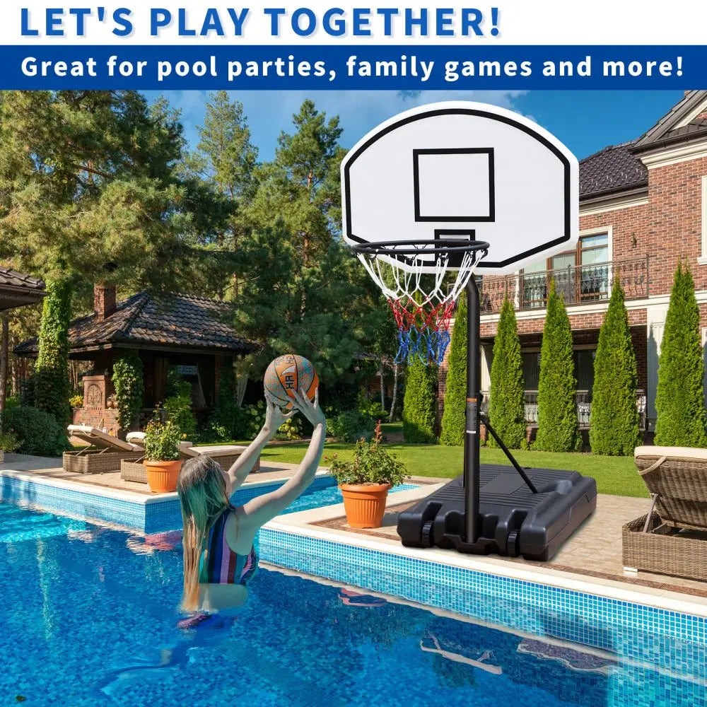 Portable Poolside Basketball Hoop - 3.1ft to 4.7ft Height