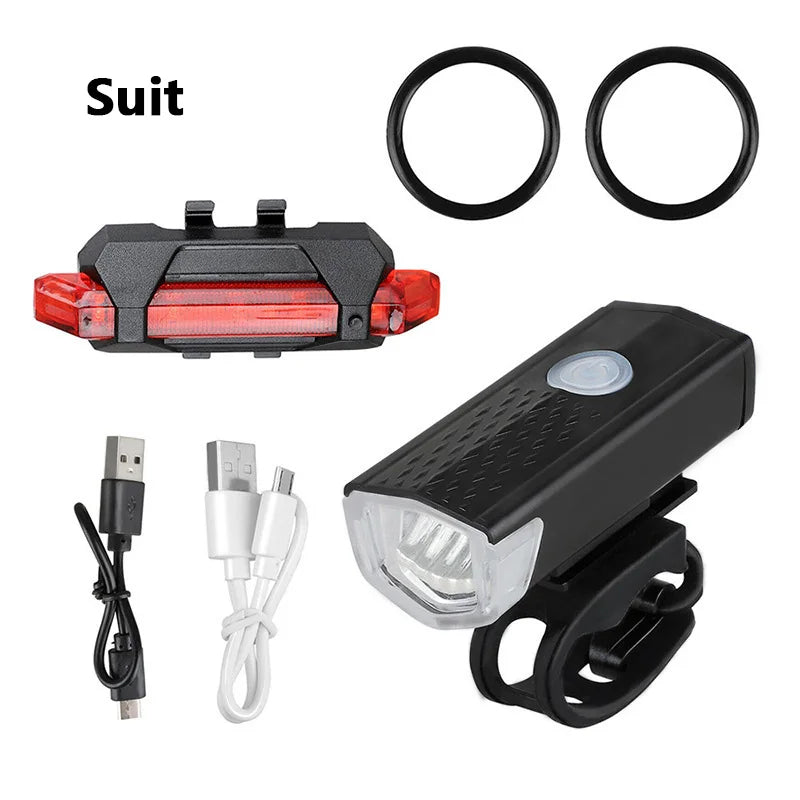 2pcs Bicycle Light USB LED Rechargeable