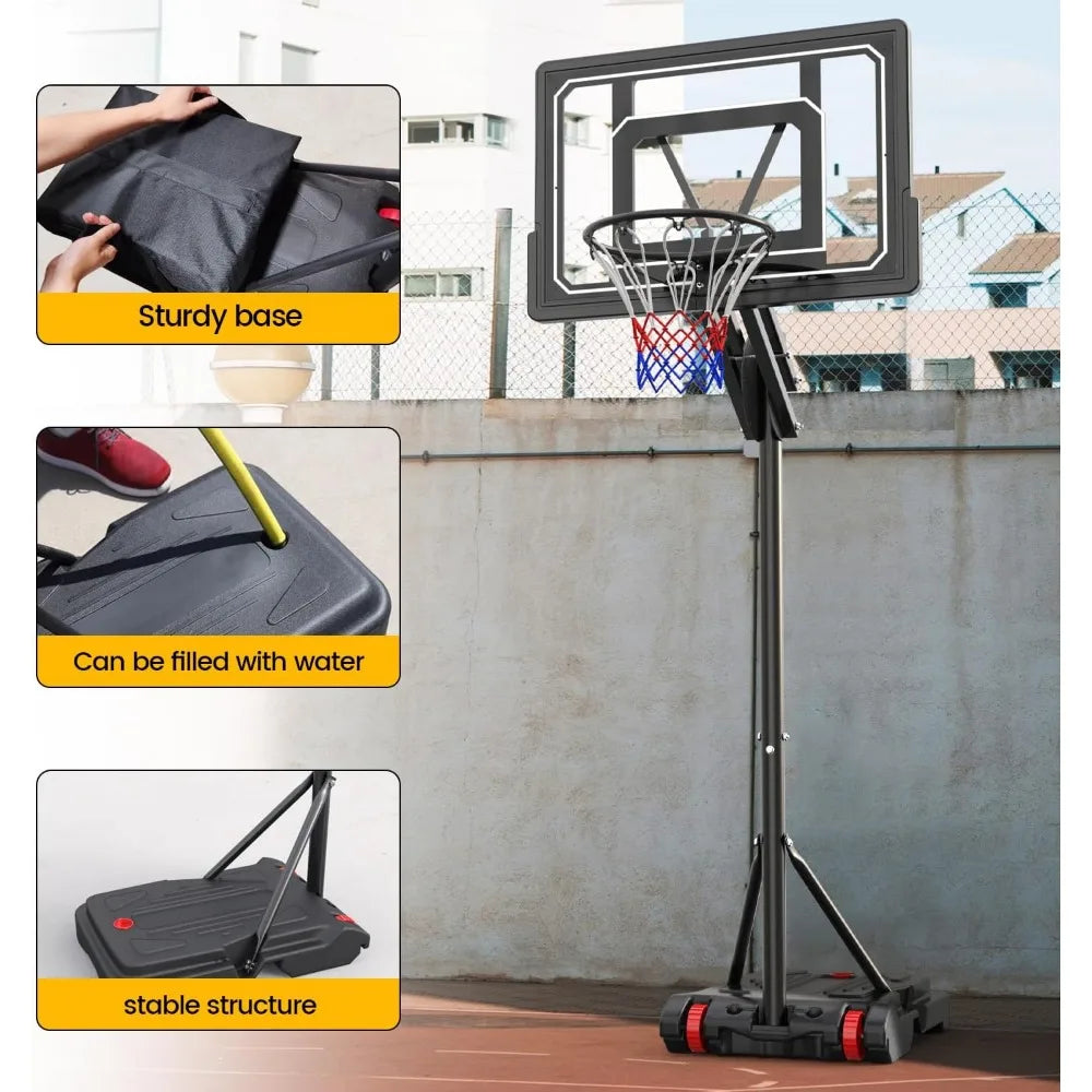 Portable Basketball Hoop - 5.5FT-9.5FT