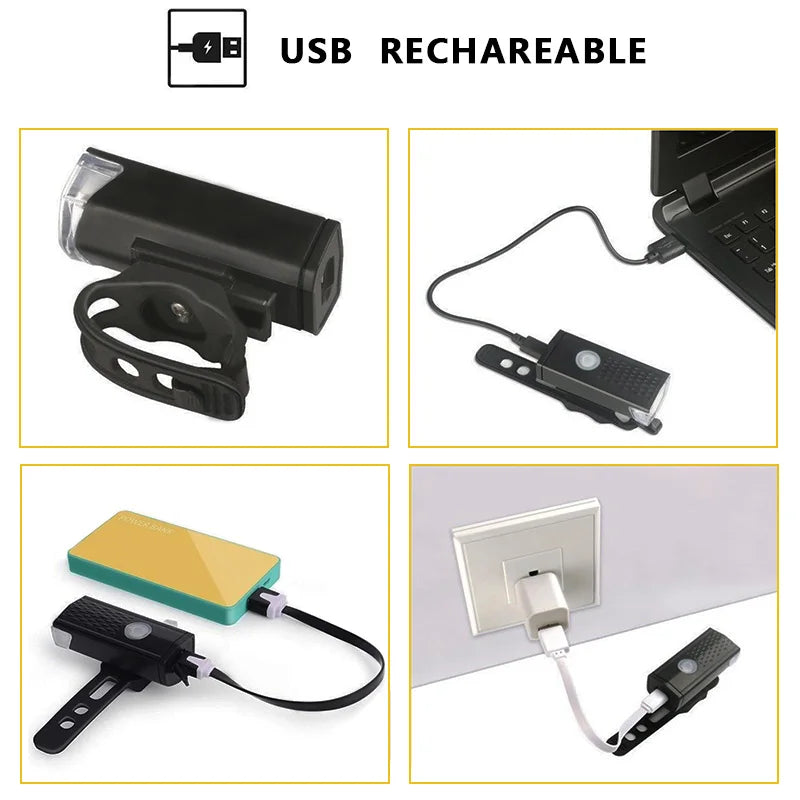 2pcs Bicycle Light USB LED Rechargeable