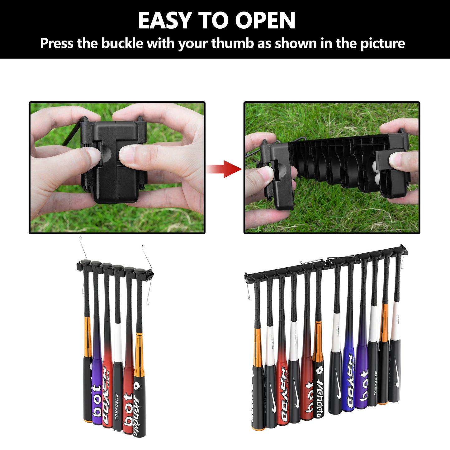 Foldable Baseball Bat Rack