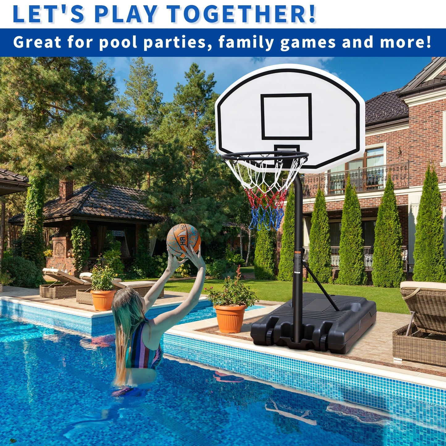 Portable Poolside Basketball Hoop