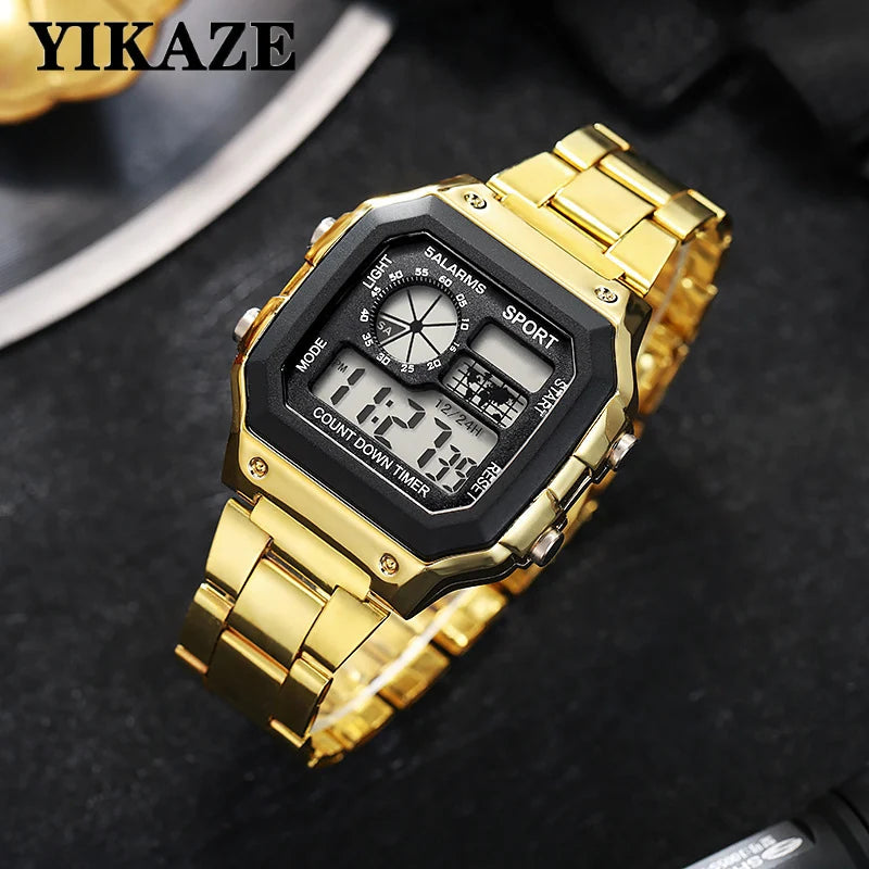 Digital Watch/Stainless Steel Strap/ Waterproof/Led