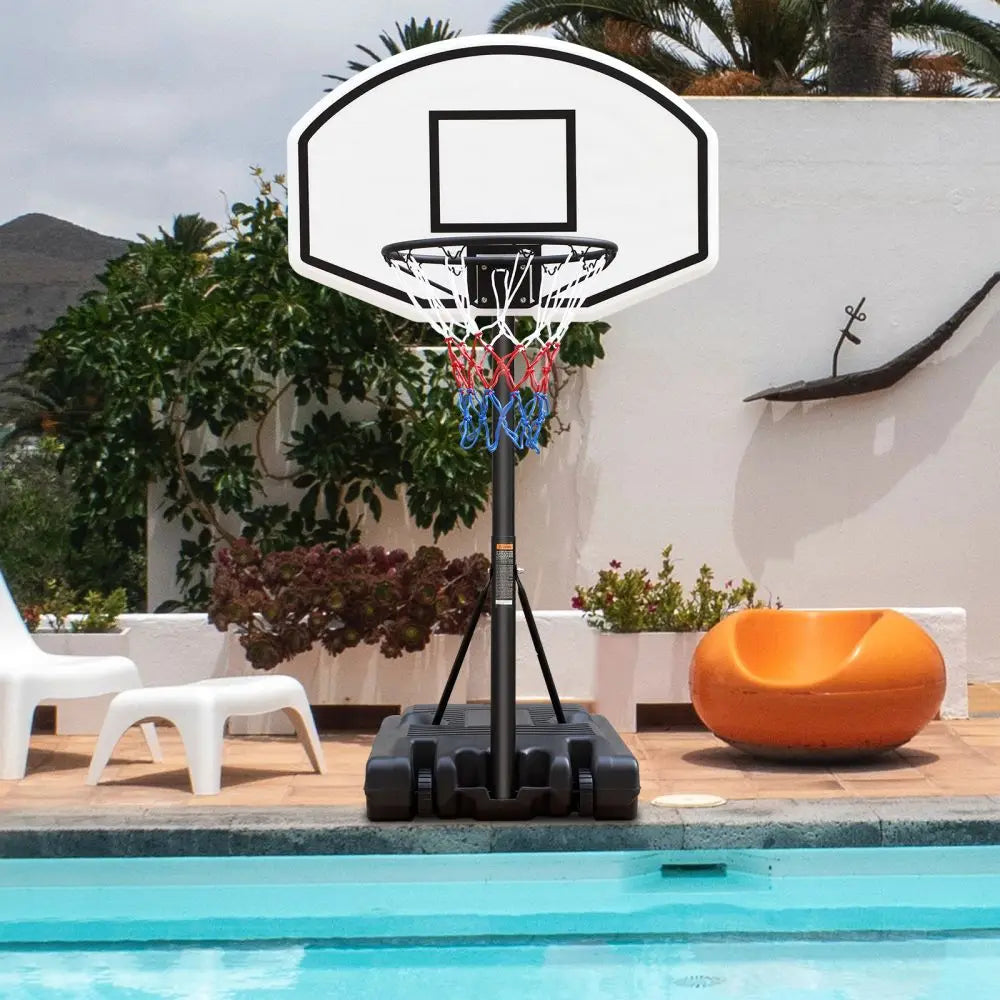 Portable Poolside Basketball Hoop - 3.1ft to 4.7ft Height