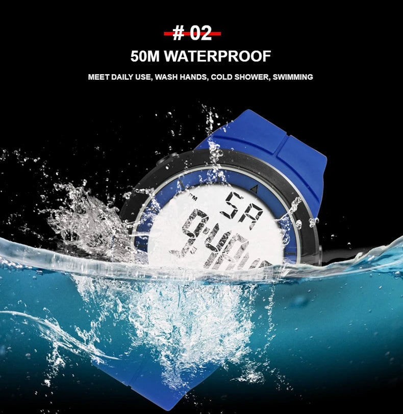 Digital Watch  50M Diving/Waterproof/Alarm Stopwatch