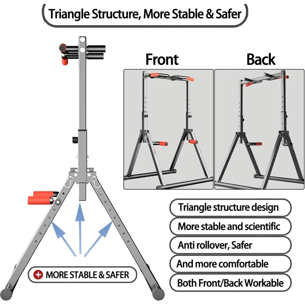 Foldable Power Tower Dip Station/Pull Up Bar Station