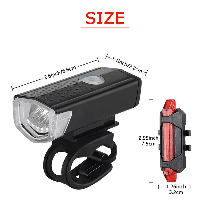 2pcs Bicycle Light USB LED Rechargeable