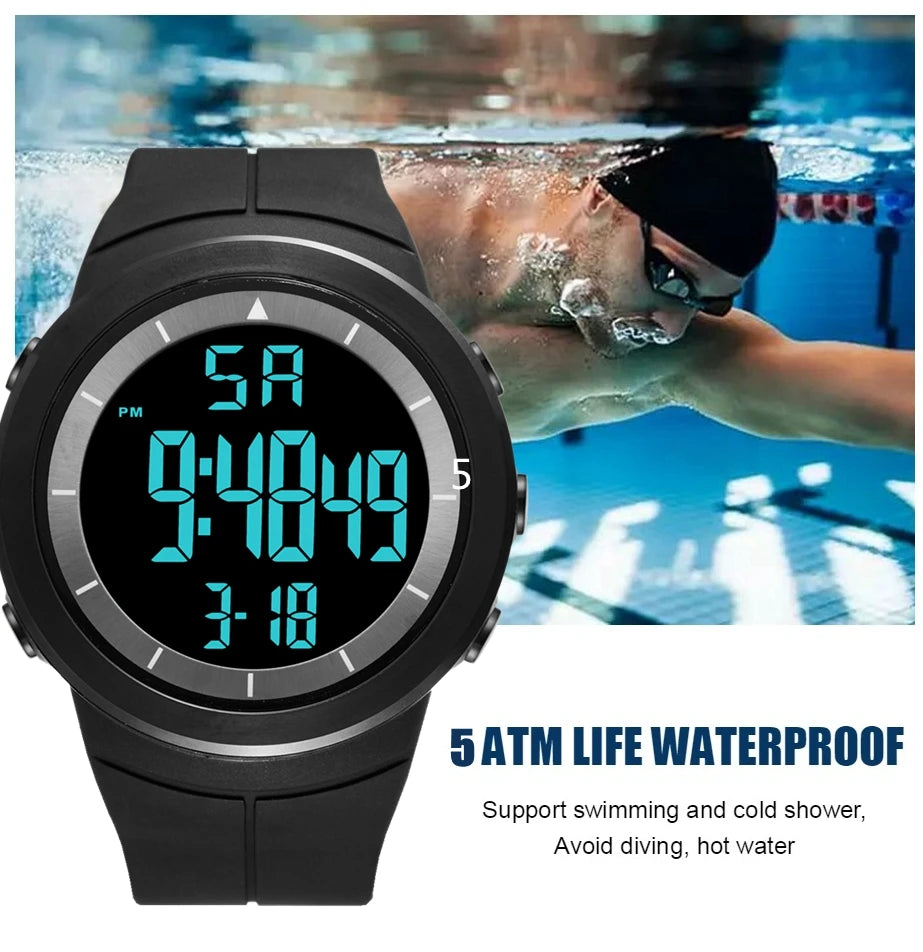 Digital Watch  50M Diving/Waterproof/Alarm Stopwatch