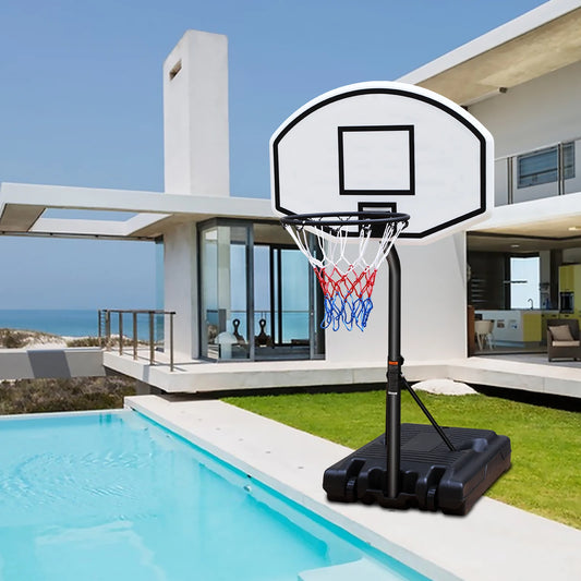 Portable Poolside Basketball Hoop - Height Adjustable 3.1ft-4.7ft