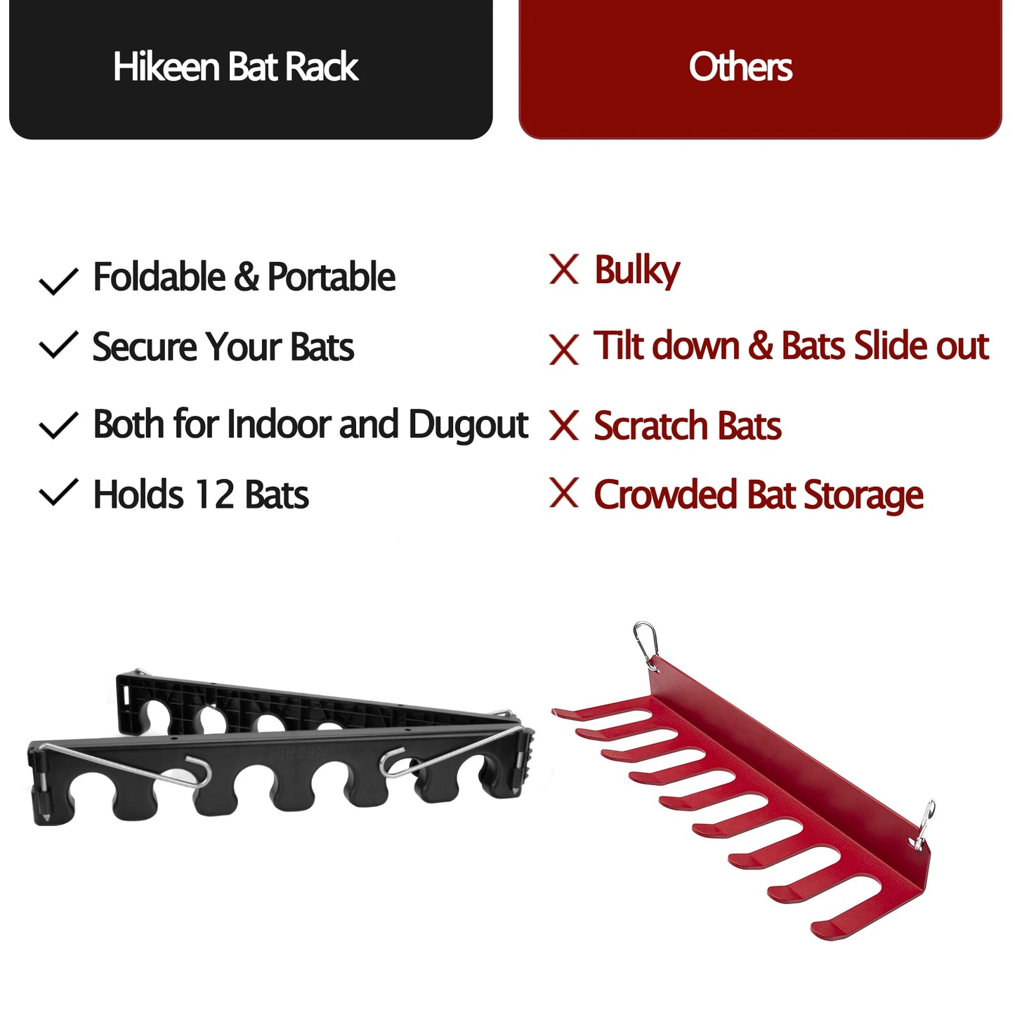 Foldable Baseball Bat Rack