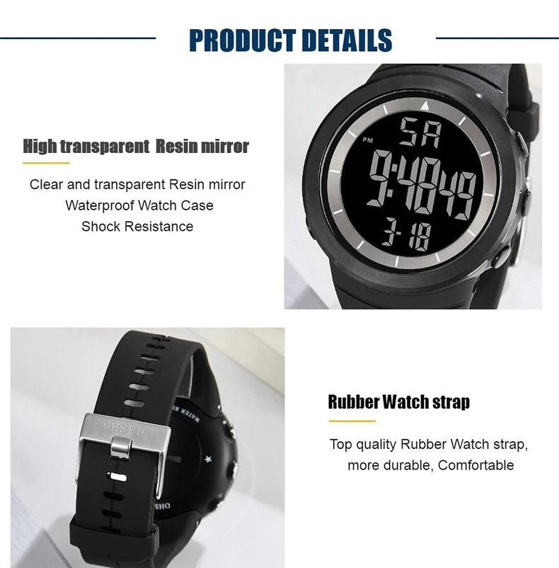 Digital Watch  50M Diving/Waterproof/Alarm Stopwatch